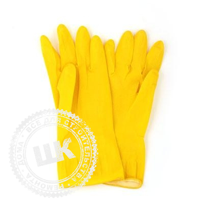 Перчатки резиновые VETTA желтые, размер XL