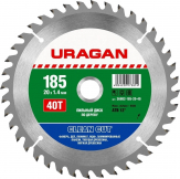 Диск пильный "URAGAN" Clean cut 185*20 мм. 40Т