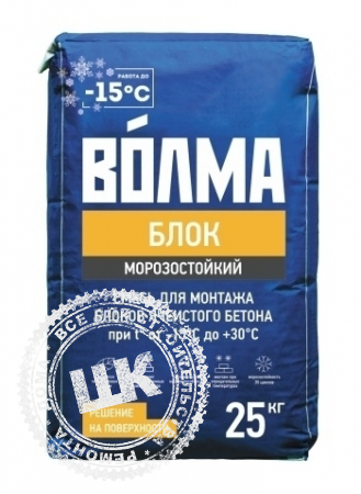 Клей монтажный ВОЛМА Блок морозостойкий 25 кг.