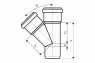 Тройник для внутренней канализации D 110*110*45 №1