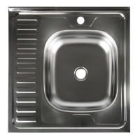 Открыть страницу товара Мойка кухонная Владикс V-403R из нержавеющей стали, 60*60 см. квадратная, чаша справа, без сифона