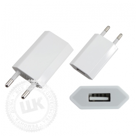 Зарядное устройство iPhone/iPod USB 5В 1000 мА бел