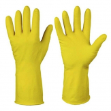 Открыть страницу товара Перчатки латексные Gloves хозяйственные с хлопковым напылением М желтые