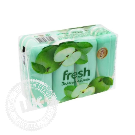 Мыло туалетное Fresh Зеленое яблоко 4*75 гр.