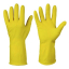 Перчатки латексные Gloves хозяйственные с хлопковым напылением S желтые
