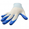 Перчатки нейлоновые белые с синим обливом №1
