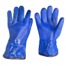 Перчатки резиновые рыбацкие синие утепленые №0