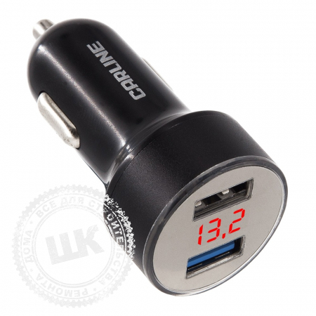 Зарядное устройство СARLINE 2*USB 12-24V. 3.4A.