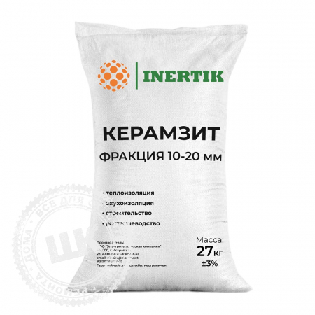 Керамзит INERTIK фракция 10-20 мм. 27 кг.