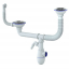 Сифон UNICORN B710VP двойной, с носиком, с круглым переливом, 3 1/2"*40
