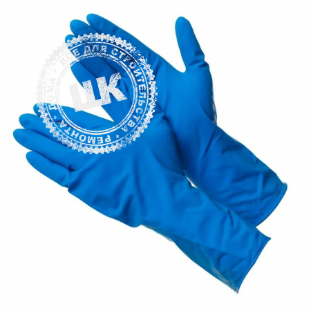 Перчатки латексные Gloves HR003G L синие 25 пар.
