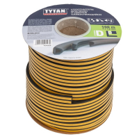 Открыть страницу товара Уплотнитель для окон и дверей Tytan D 100 м. 9*7.5 мм. черный