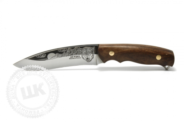 Нож ВОЛК сталь 65x13, деревянная рукоять