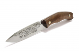 Нож  "РЫСЬ" сталь 65x13, деревянная рукоять