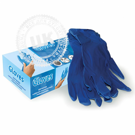 Перчатки резиновые Gloves, размер  S, синие